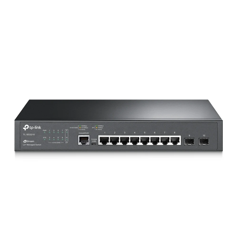 מתג מנוהל TP-Link TL-SG3210 8Ports+2G+2SFP L2 Managed Switch