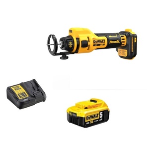 כרסם גבס נטען בראשלס + סוללה 5 אמפר ומטען - DEWALT DCE555 20V XR