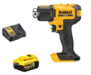 אקדח חום נטען + סוללה 5 אמפר ומטען - DEWALT DCE530 18V XR
