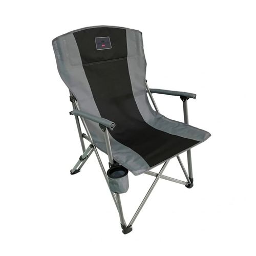 כיסא מתקפל לקמפינג דגם Siesta אפור שחור מבית NORD BLUE