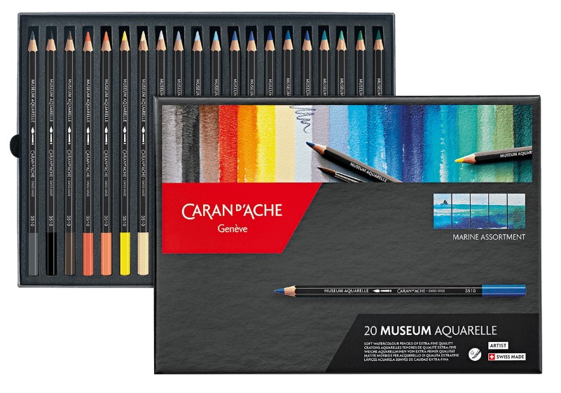 סט 20 עפרונות אקוורל צבעוניים MUSEUM AQUARELLE סדרת MARINE