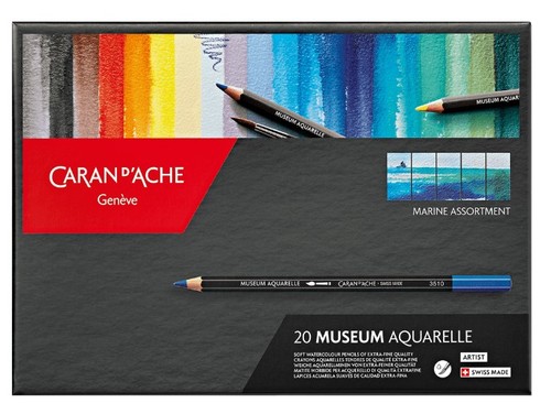סט 20 עפרונות אקוורל צבעוניים MUSEUM AQUARELLE סדרת MARINE