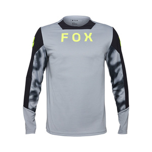 חולצת רכיבה ארוכה פוקס אפור / צהוב - FOX RACING DEFEND LS JERSEY TAUNT V25 