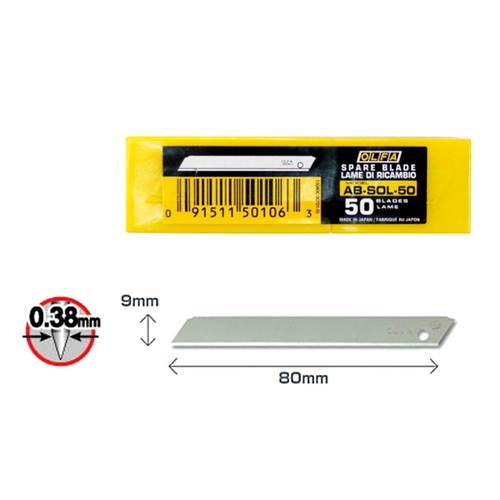 מארז 50 להבים לסכין צר AB-SOL-50 OLFA