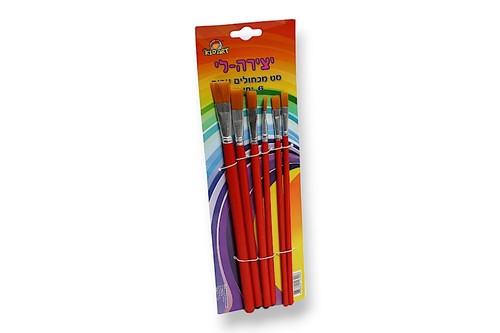 סט 6 מכחולים שטוחים 
