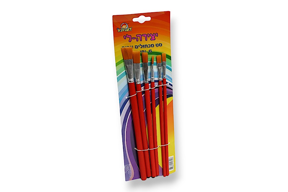 סט 6 מכחולים שטוחים 