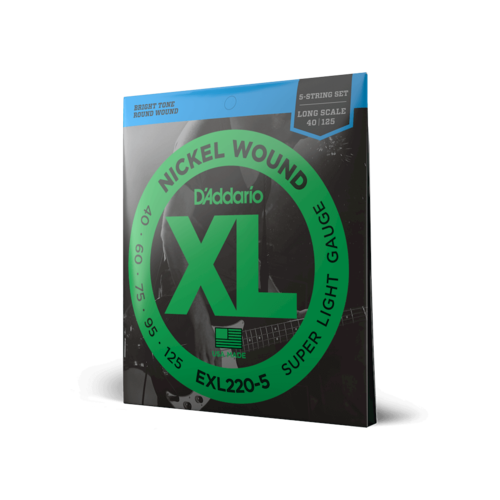 סט 5 מיתרים לגיטרה בס Dadario EXL220-5 Nickel Wound 40-125