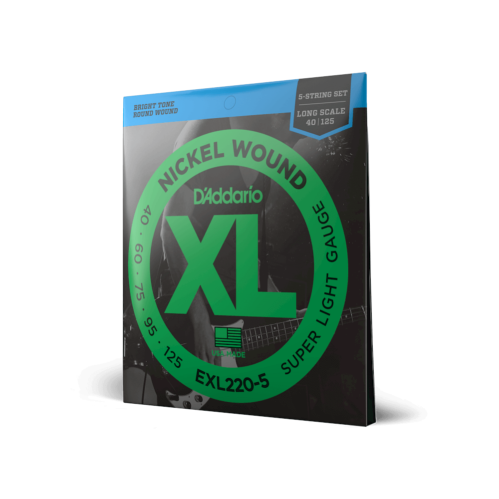 סט 5 מיתרים לגיטרה בס Dadario EXL220-5 Nickel Wound 40-125