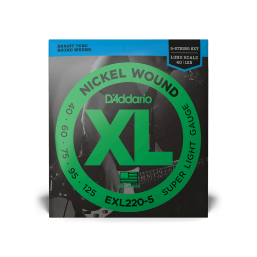 סט 5 מיתרים לגיטרה בס Dadario EXL220-5 Nickel Wound 40-125