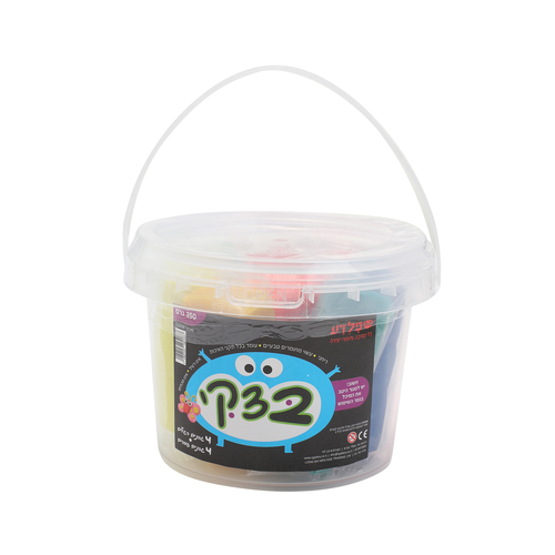 בצקי רגיל בדלי קטן כ- 350 גר' 8 גוונים במזוודה עגולה