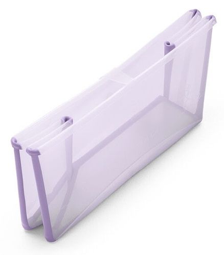 Flexi Bath אמבטיה מתקפלת לשימוש בבית ובנסיעות עם פקק משנה צבע - שקוף/לוונדר