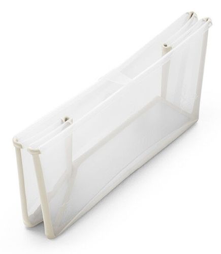 Flexi Bath אמבטיה מתקפלת לשימוש בבית ובנסיעות עם פקק משנה צבע - שקוף/בז'