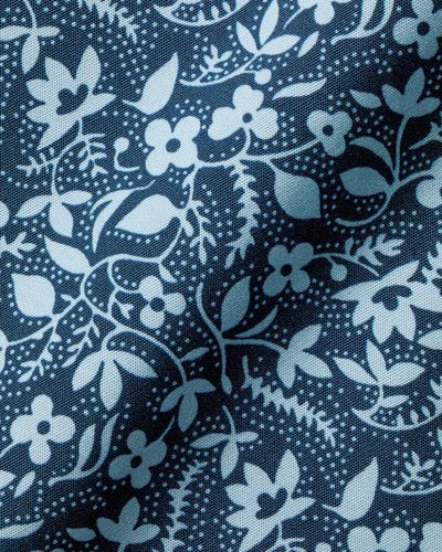 חולצה גזרת סלים - Steel blue floral liberty fabric slim fit shirt