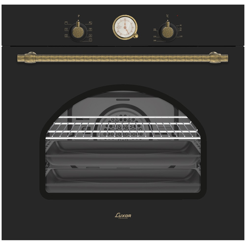 תנור בנוי כפרי שחור +‎ שעון LUXOR דגם RUS ANT BO V2