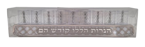 חנוכיה פס כוסיות פלסטיק כסף