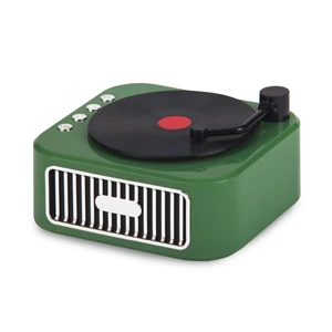 מיני רמקול בלוטוס בעיצוב פטיפון רטרו Retro Speaker - ירוק