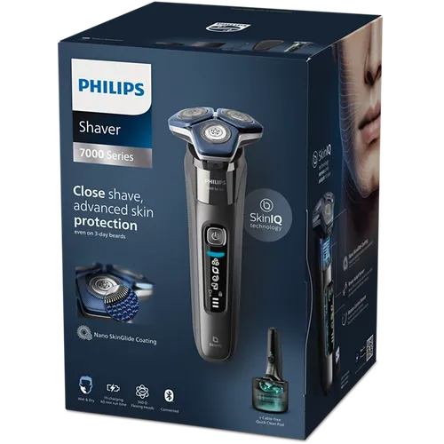 מכונת גילוח Philips Norelco series 7000 Wet & Dry S7887/55 פיליפס עם מתקן שטיפה