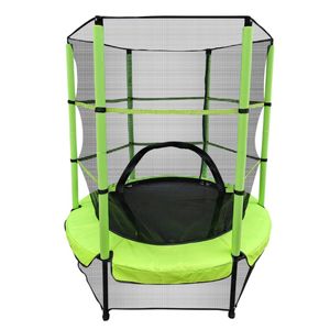 טרמפולינה לחצר בקוטר 140 ס"מ עם רשת בטחון וריפוד מגן - ירוק