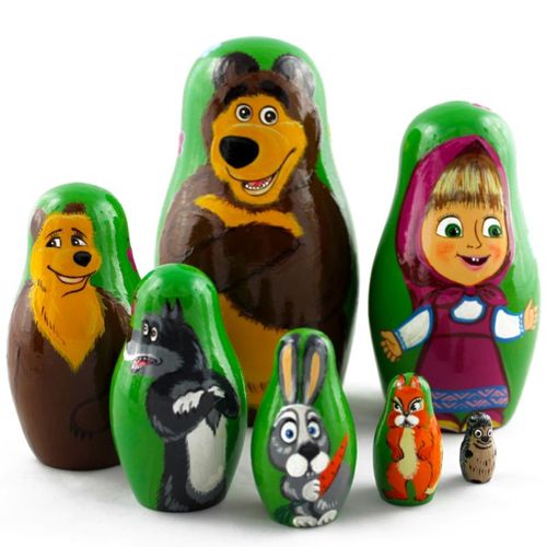 בבושקה מטריושקה מאשה והדב  מקורית 7 חלקים 7131