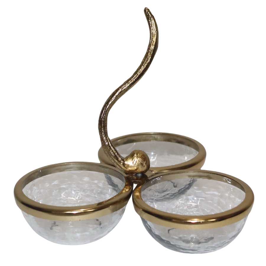 סל פיצוחים מחולק/3 ידית נחושת (11 ס"מ קוטר לפתניה) Y.C.031074