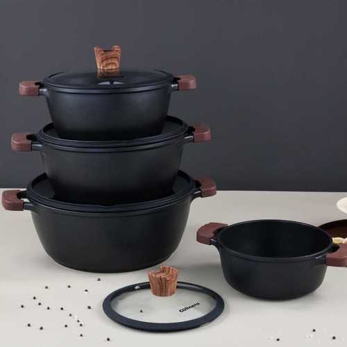 סט 4 סירים OCEAN שחור 20/24/28/32 ס