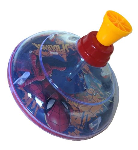 סביבון לחיצה גדול עם אורות וצלילים - ספיידרמן