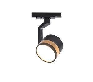 ספוט שחור+עץ לפס צבירה LED 12W