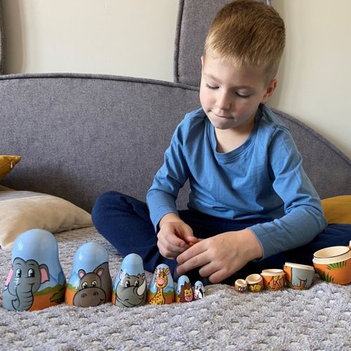 בבושקה מטריושקה מקורית  בעלי חיים 7 חלקים7182