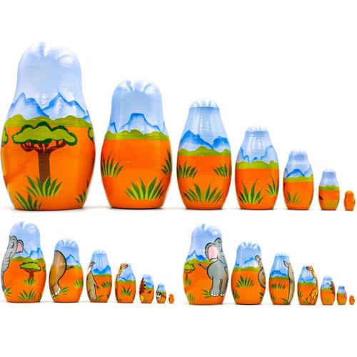 בבושקה מטריושקה מקורית  בעלי חיים 7 חלקים7182