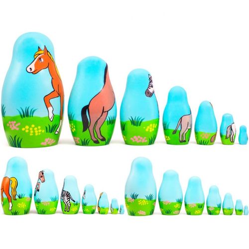 בבושקה מטריושקה מקורית  סוסים 7 חלקים 7308
