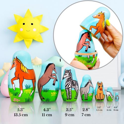 בבושקה מטריושקה מקורית  סוסים 7 חלקים 7308
