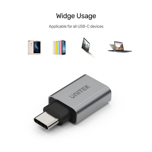 מתאם Unitek Y-A025CGY USB-C To USB3.0 5Gbps OTG