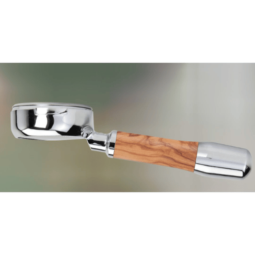 ידית חליטה חתוכה מעץ בוטומלס ECM Stainless Steel Wood Portafilter Bottomless