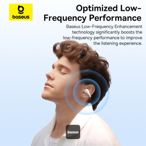 אוזניות אלחוטיות לספורט Baseus AirGo AS01 - צבע לבן