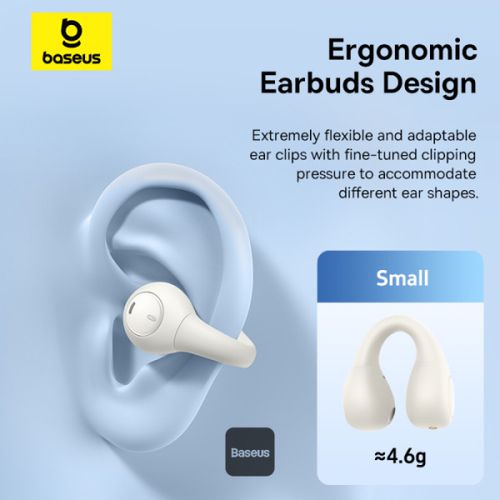 אוזניות אלחוטיות לספורט Baseus AirGo AS01 - צבע לבן