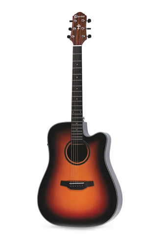 גיטרה אקוסטית מוגברת HD250 CE\VS עם Cutway בצבע סאנברסט + תיק מרופד מבית CRAFTER