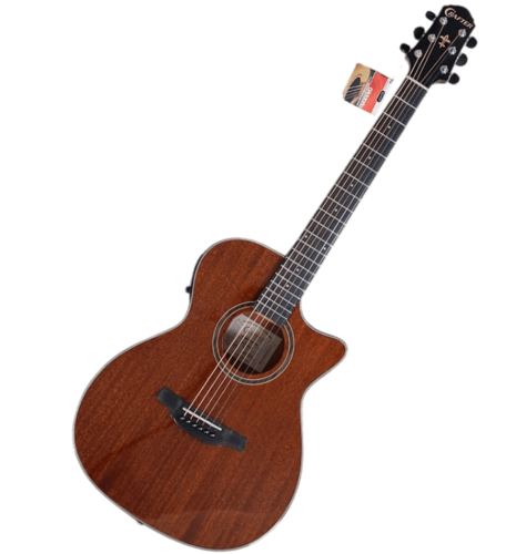 גיטרה אקוסטית מוגברת HT 250CE MH/BR עם Cutaway בצבע חום מהגוני מבריק + תיק מרופד מבית CRAFTER