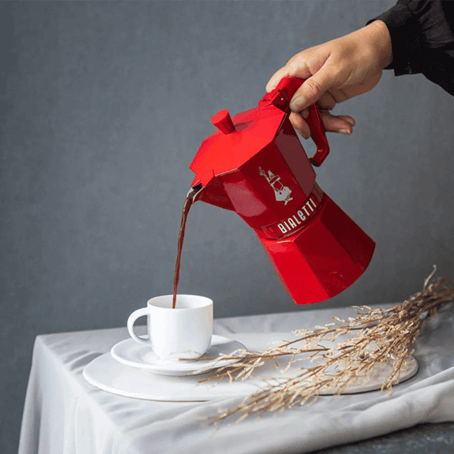 ‏מקינטה מוקה אקסקלוסיב ירוק אדום 6 Bialetti Exclusive - Red ביאלטי