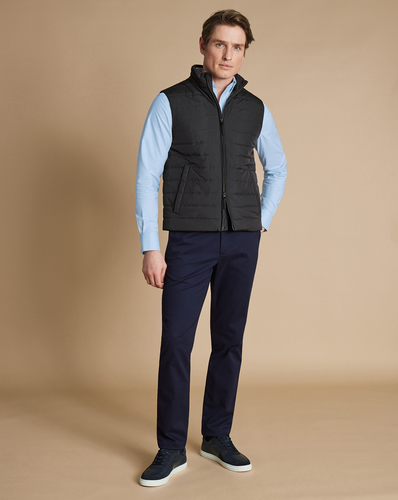 אפוד חורף -Lightweight Quilted Gilet - Dark Grey
