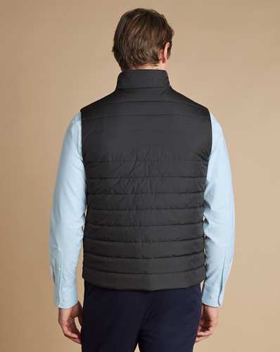 אפוד חורף -Lightweight Quilted Gilet - Dark Grey