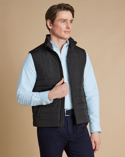 אפוד חורף -Lightweight Quilted Gilet - Dark Grey