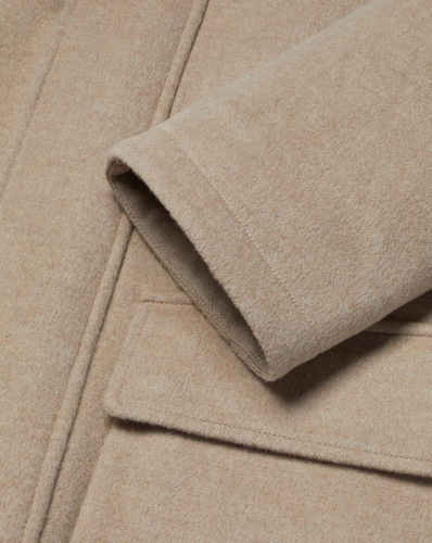 מעיל צמר  -Wool City Coat - Stone