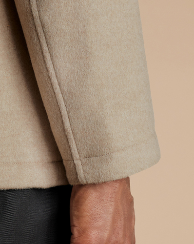 מעיל צמר  -Wool City Coat - Stone