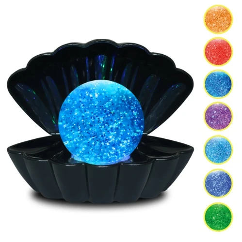 מנורת נצנצים קונכיה RGB לבן/שחור/ורוד/אדום