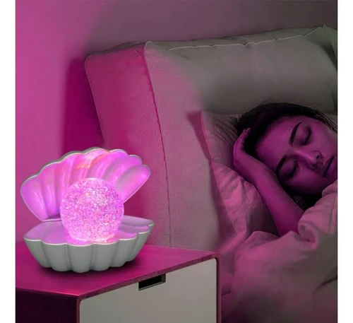 מנורת נצנצים קונכיה RGB - שחור מטאלי