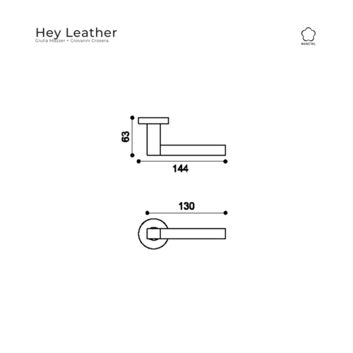 שרטוט טכני ידית HEY LEATHER