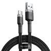 כבל טעינה Baseus Cafule USB-A to Type-C 66W 1M - צבע שחור