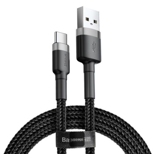 כבל טעינה Baseus Cafule USB-A to Type-C 66W 1M - צבע שחור