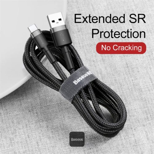 כבל טעינה Baseus Cafule USB-A to Type-C 66W 1M - צבע שחור
