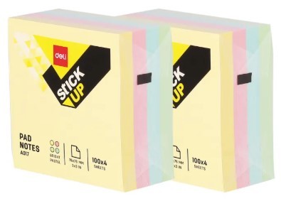 מזכריות מרובעות נדבקות צבעוניות (76X76 מ